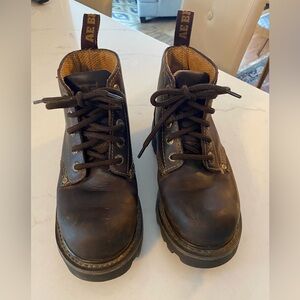 American Eagle AE FootGear Vintage Brown Leather Lace Up Boots Y2K Size 7